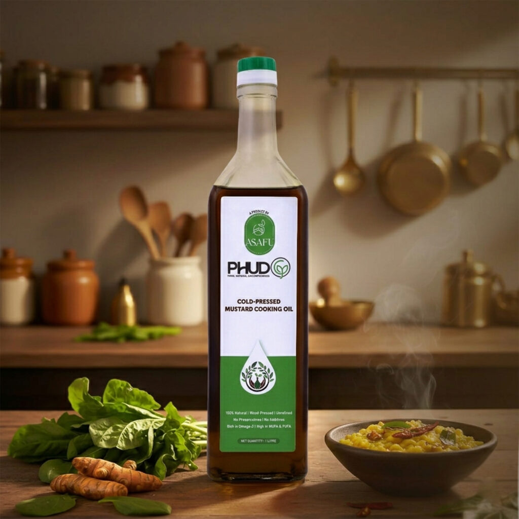 Traditional kachi ghani mustard oil preserving natural nutrients